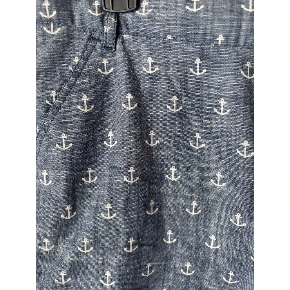 NWT Hatley Chambray Women's Shorts‎ Sz 14 Anchor Print Nautical Beachy